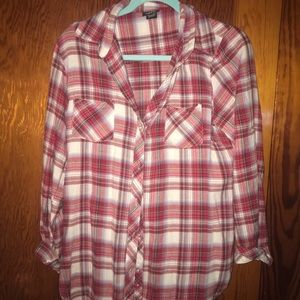 Loose red button up flannel